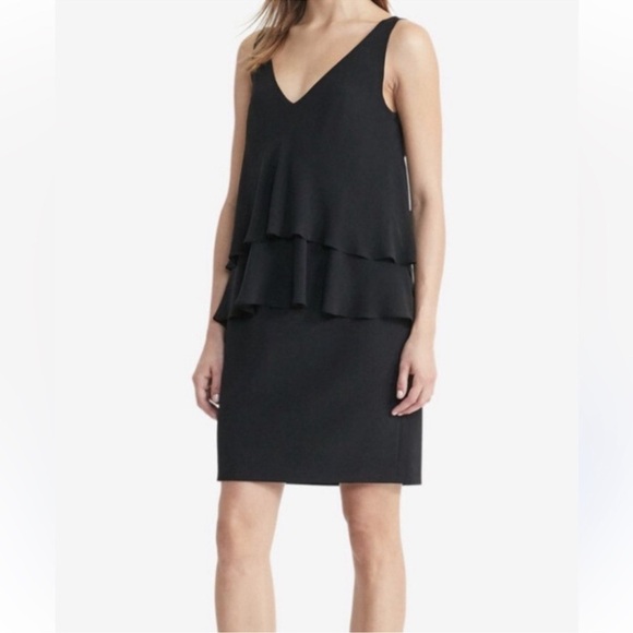 Ralph Lauren Dresses & Skirts - Ralph Lauren Black V-Neck Tiered Ruffle Mini Dress